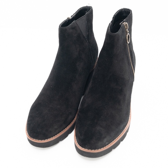 Vionic - Hazel Black Suede Wedge Boot - Picture 2 of 13